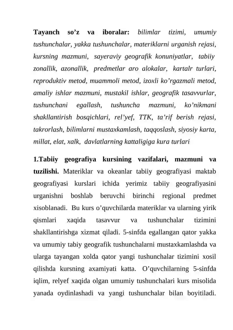 Tabiiy Geografiya Kursi 2
