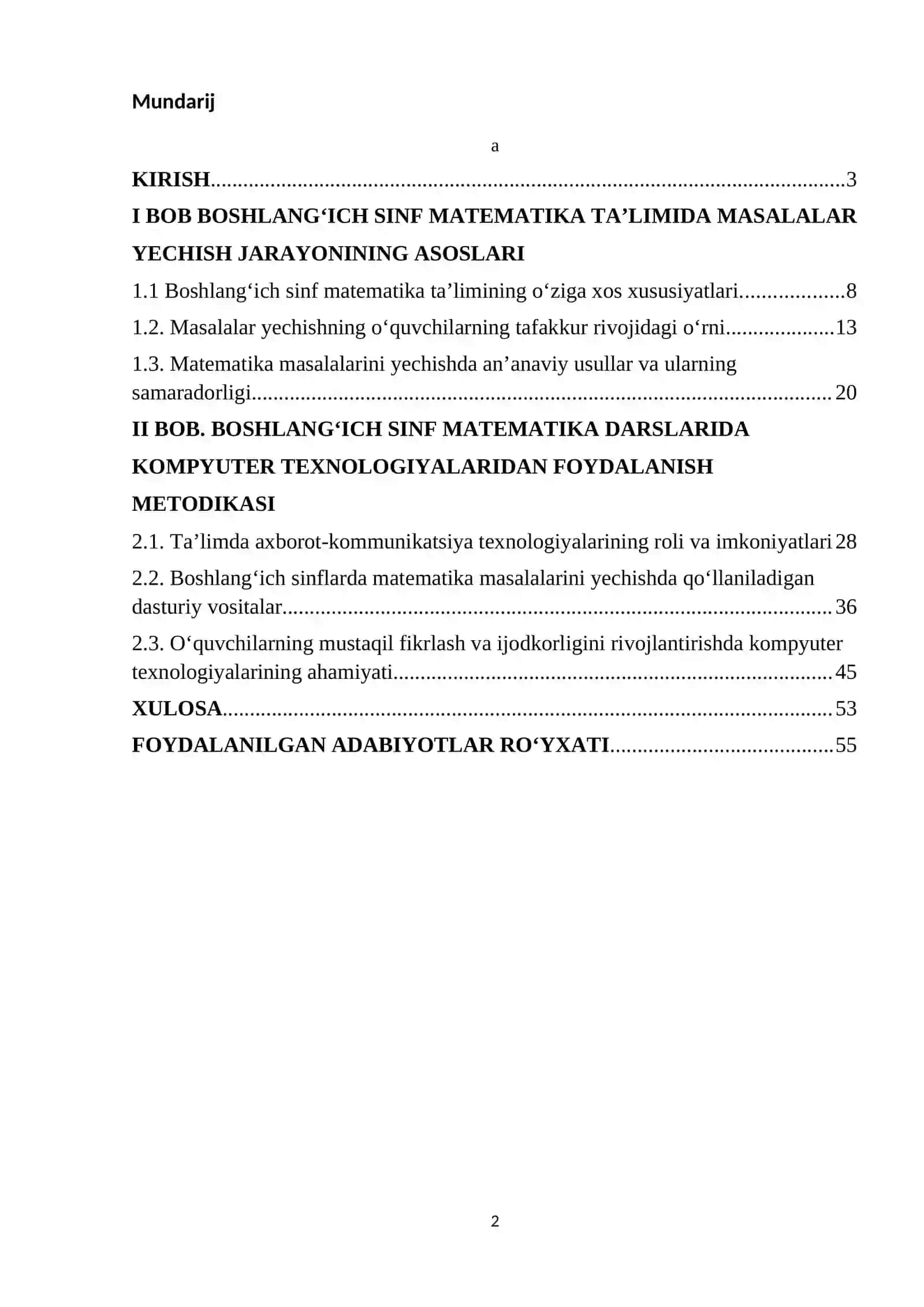Boshlang'ich sinf matematika darslaridagi masalalarni yechishda kompyuter texnologiyalaridan foydalanish 2