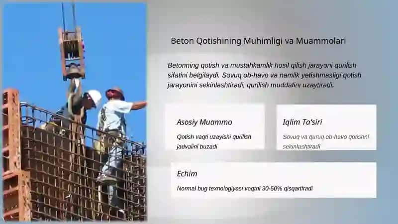 Betonlarni Normal Bug Yordamida Qotishini Tezlashtirish 2