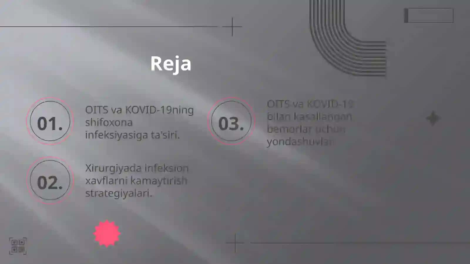 Shifoxona ichi infeksiyasi. Xirurgiyada OITS va KOVID-19 muammolari 2