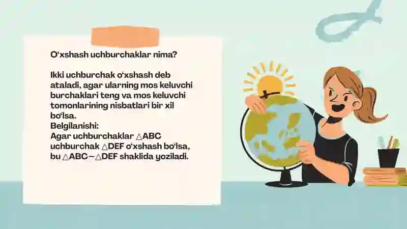 O‘xshash uchburchaklar va ularning xossalari 2