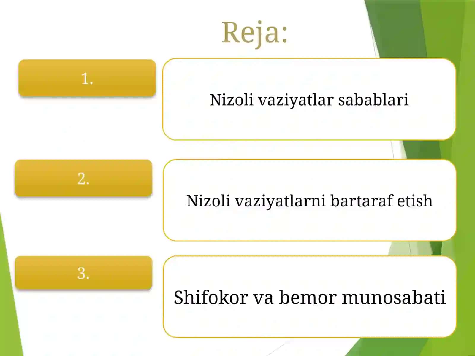 Tibbiyotda nizoli vaziyatlar va ularni bartaraf etish 2