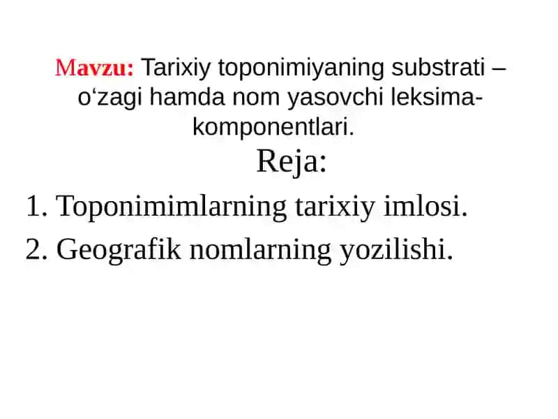 Tarixiy Toponimika 2