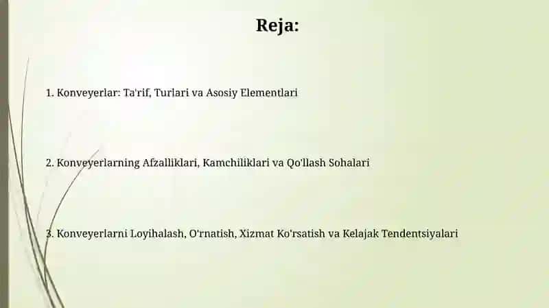 Konveyerlar: Ta'rif va Turlari 2