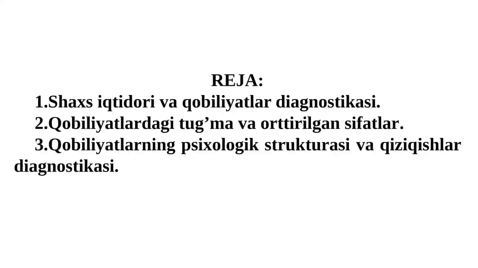 QOBILIYATLAR VA ULARNING DIAGNOSTIKASI 2