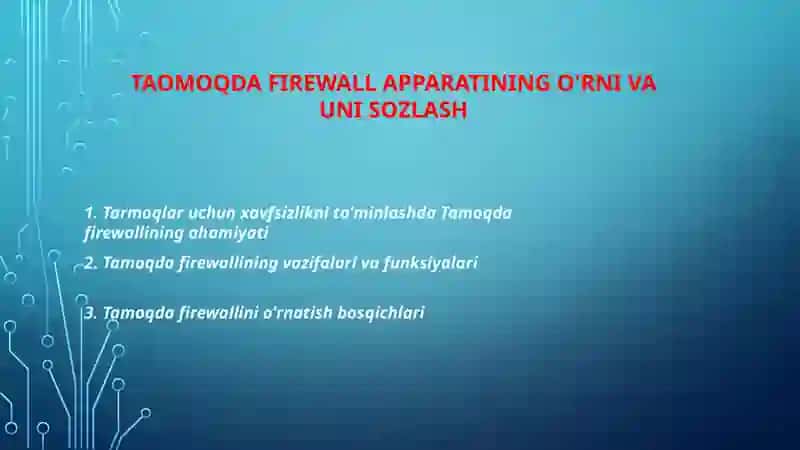 Tamoqda Firewall Apparati 2