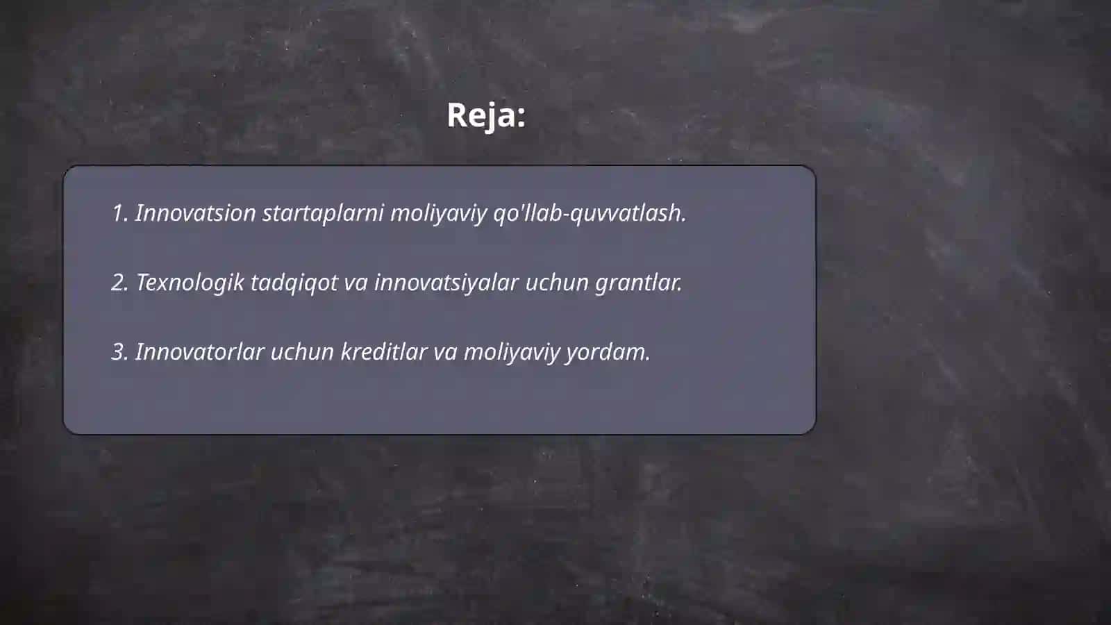 Innovatsion faollikni moliyaviy rağbatlantirish 2