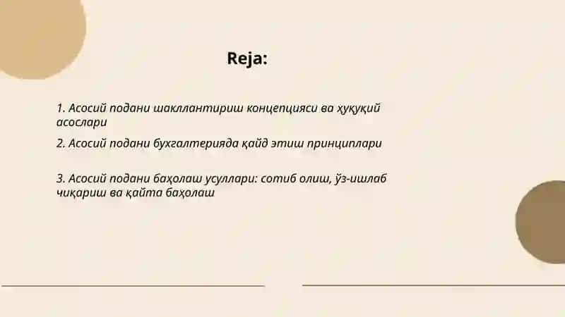 Қишлоқ хўжалиги корхоналарида асосий подани шакллантириш ва улар киримининг ҳисоби 2
