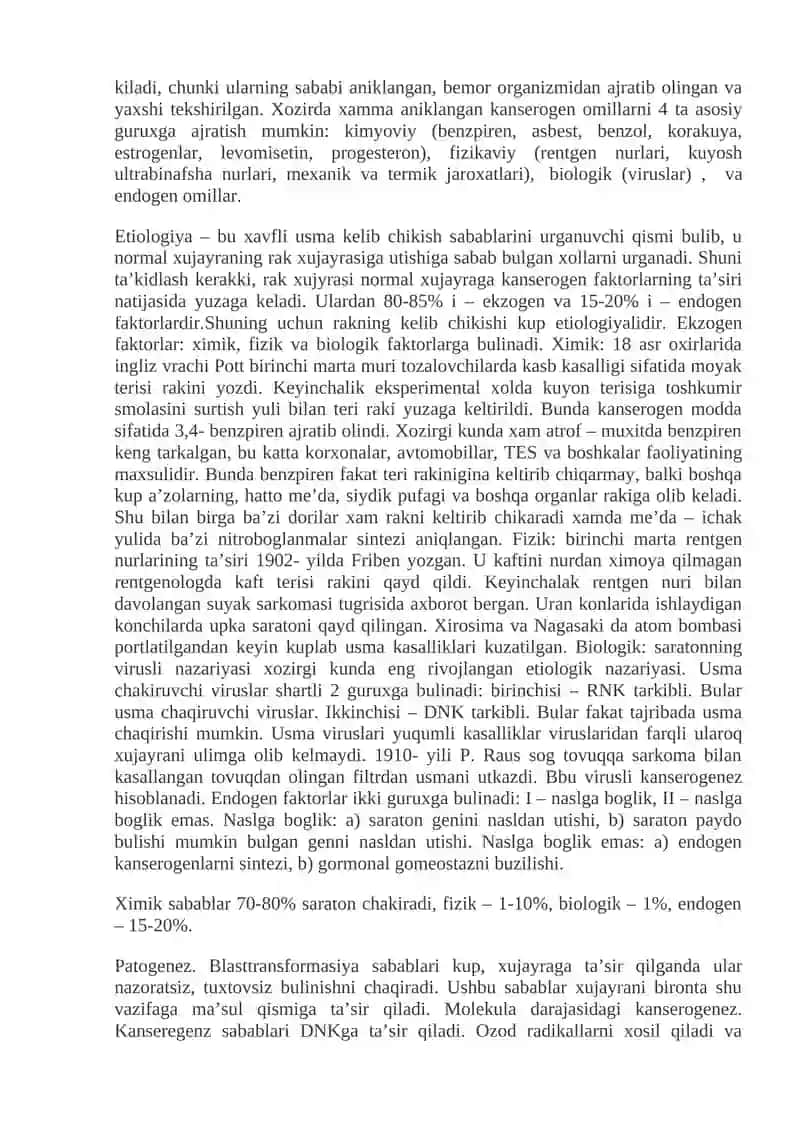 Onkologik xastaliklar bilan og‘rigan bemorlar parvarishi xususiyatlari 2