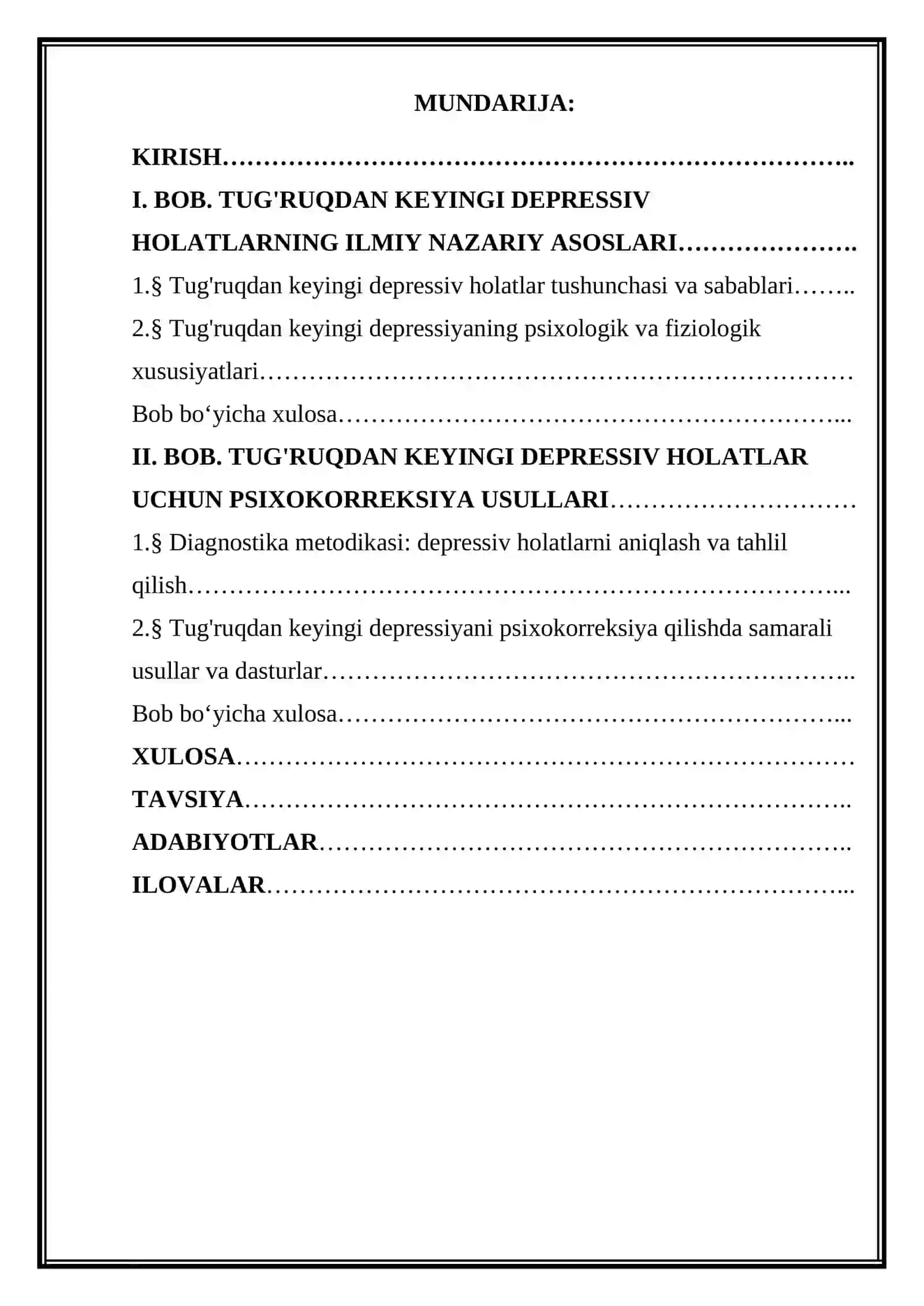 TUG`RUQDAN KEYIN DEPRESSIV HOLATLAR PSIXOKORREKSIYASI 2