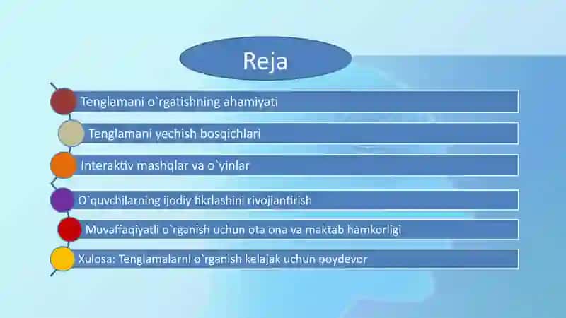Boshlang`ich sinflarda tenglama va uni yechishga o`rgatish/taqdimot/slayd 2