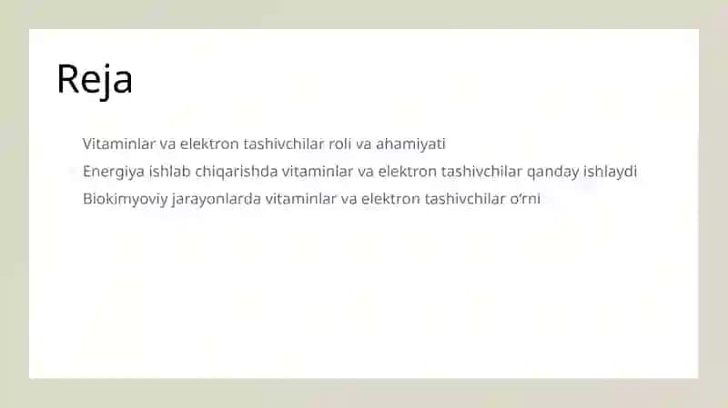 Vitaminlar va elektron tashivchilar 2