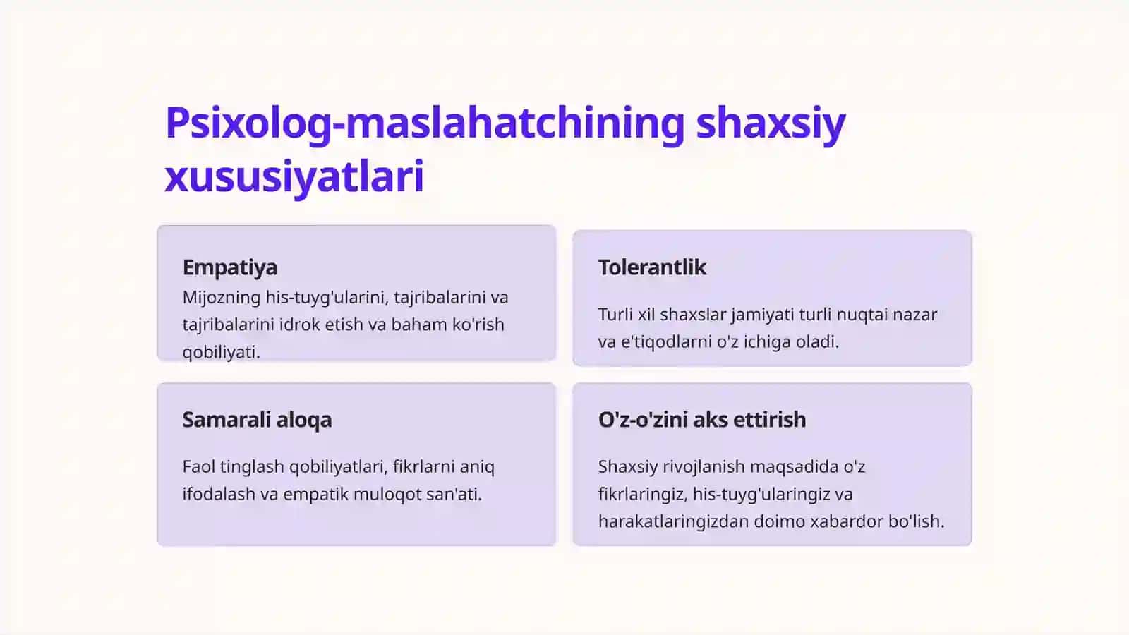 Psixolog-konsultantning shaxsiy xususiyatlari va kasbiy deformatsiyasi 2