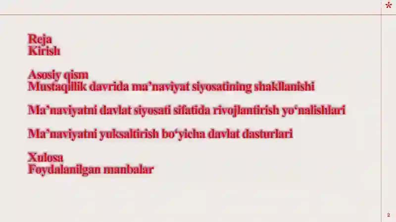 MUSTAQILLIK DAVRIDA MA’NAVIYAT MASALALARINING DAVLAT SIYOSATI DARAJASIGA KO‘TARILISHI 2
