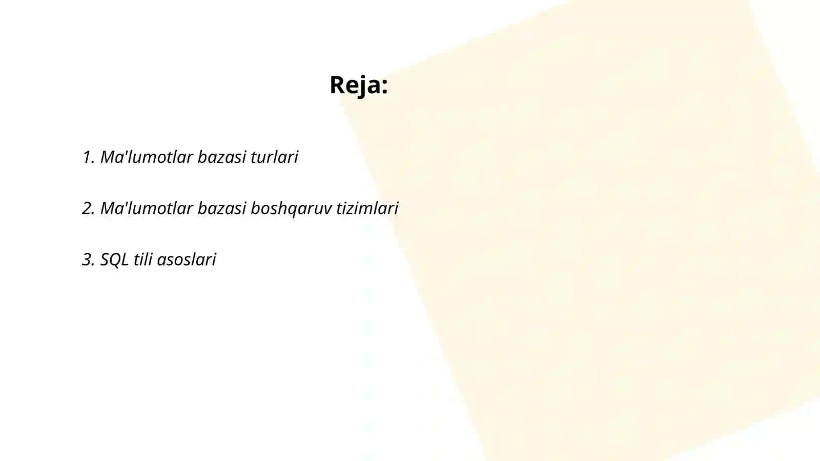Ma'lumotlar bazasi 2