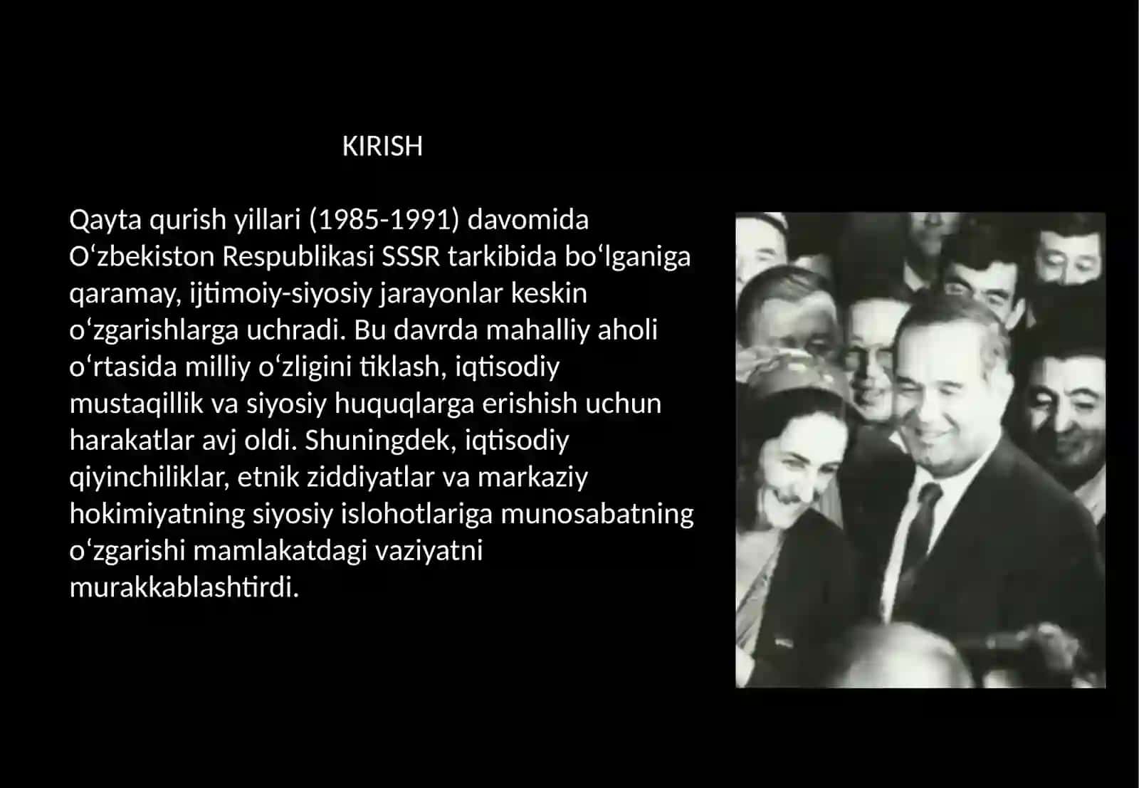 Qayta qurish yillarda Oʻzbekistondagi ijtimoiy siyosiy vaziyat 2