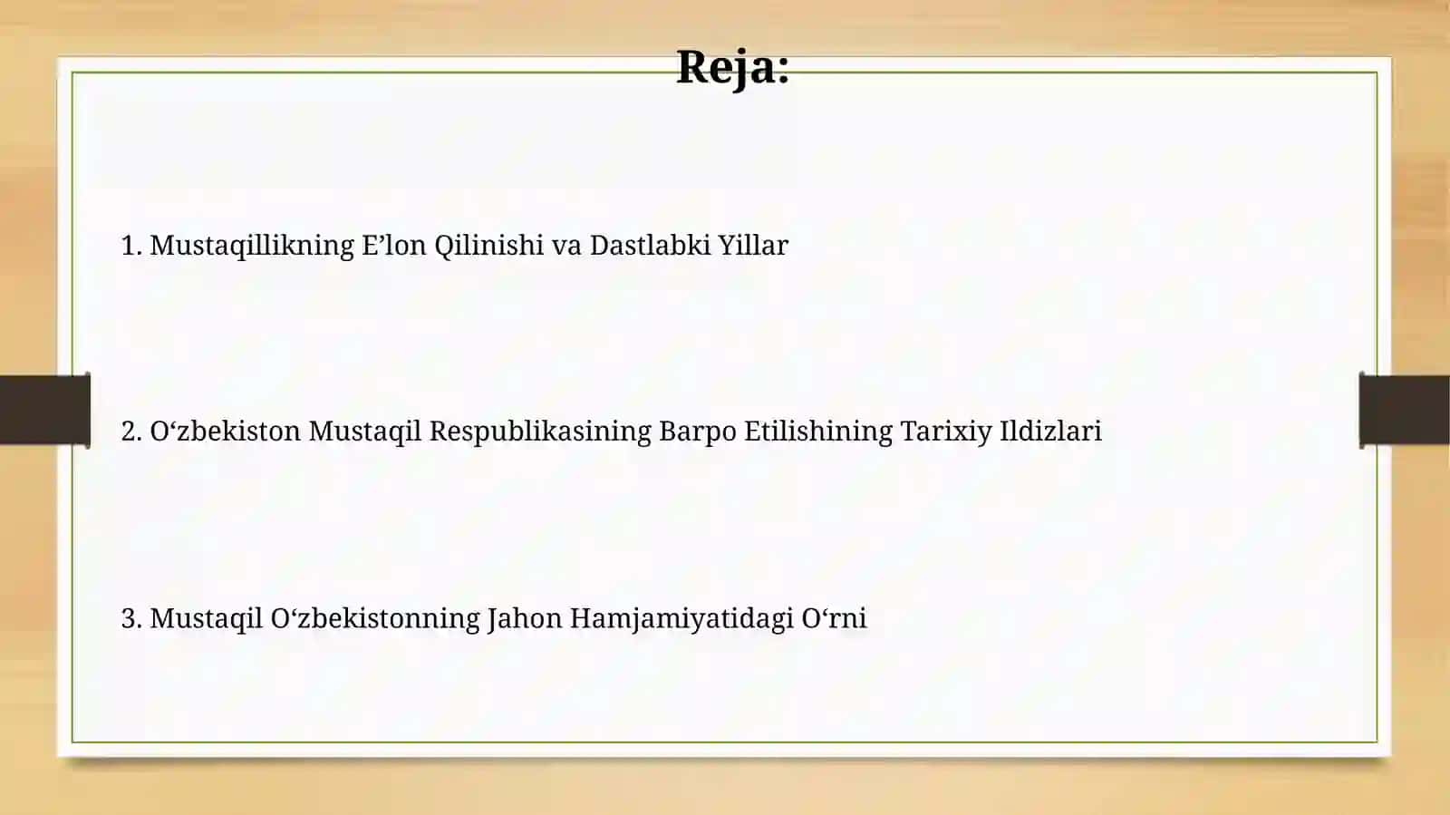 Mustaqil Õzbekiston Respublikasi tashkil topishining tarixiy ahamiyati 2