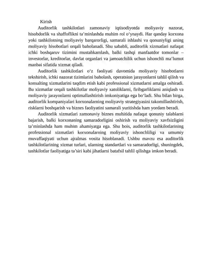 Auditorlik tashkilotlarining professional xizmatlari 2
