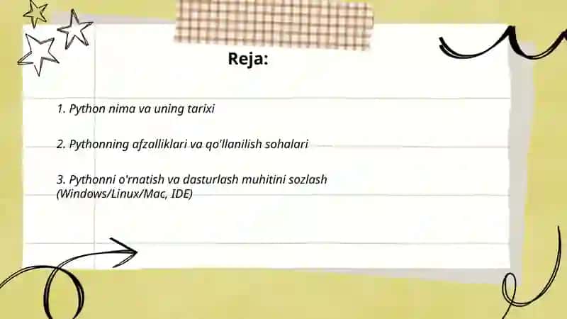 Python dasturlash tiliga kirish 2