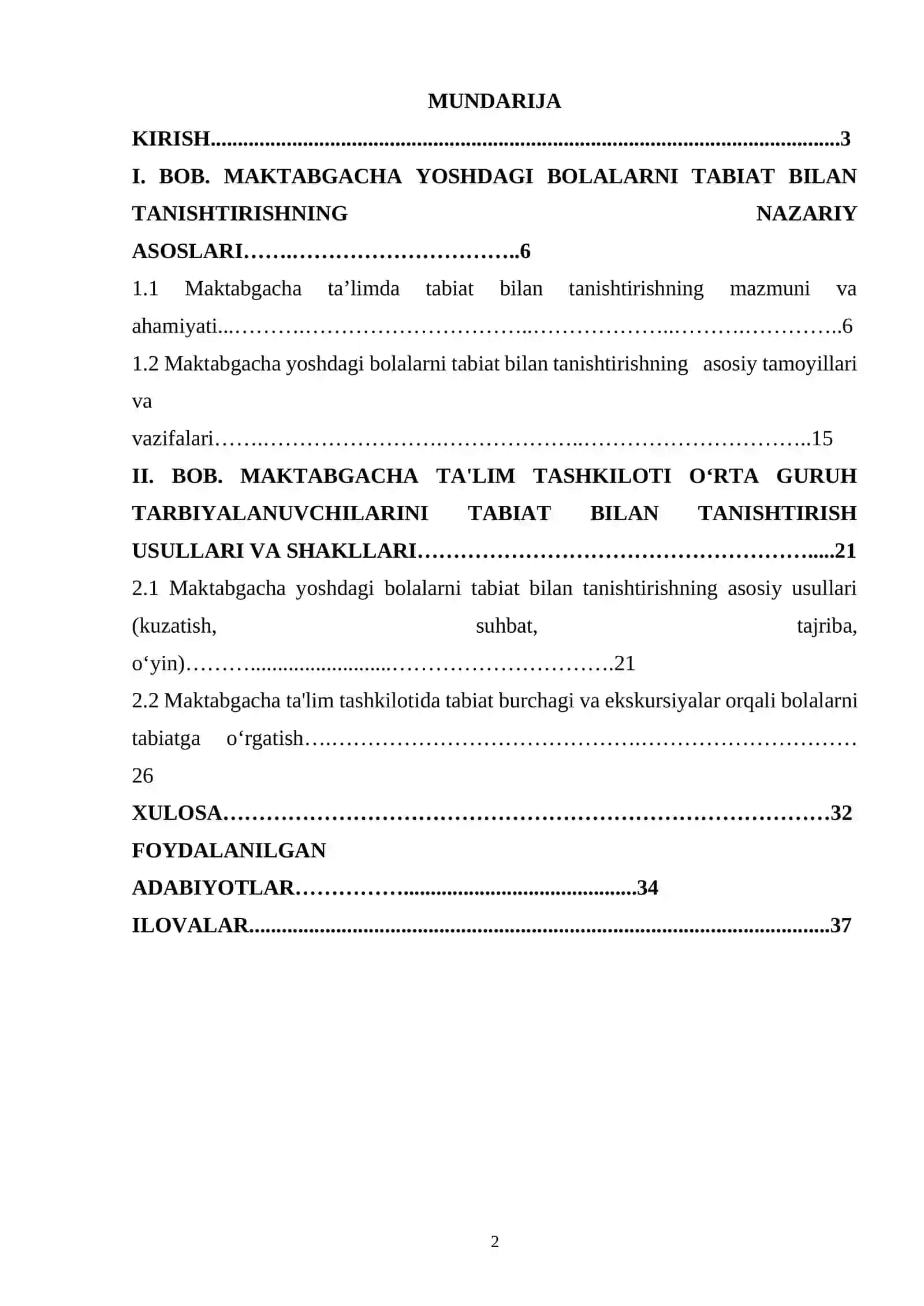 Maktabgacha ta’lim tashkiloti tarbiyalanuvchilarining o‘rta guruhida tabiat bilan tanishtirish usullari 2