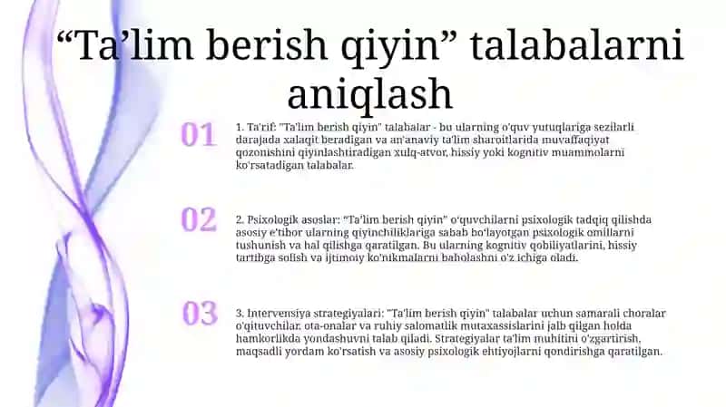"Tarbiyasi Qiyin" OʻQuvchilar Bilan Ishlashning Psixologik Asoslari 2