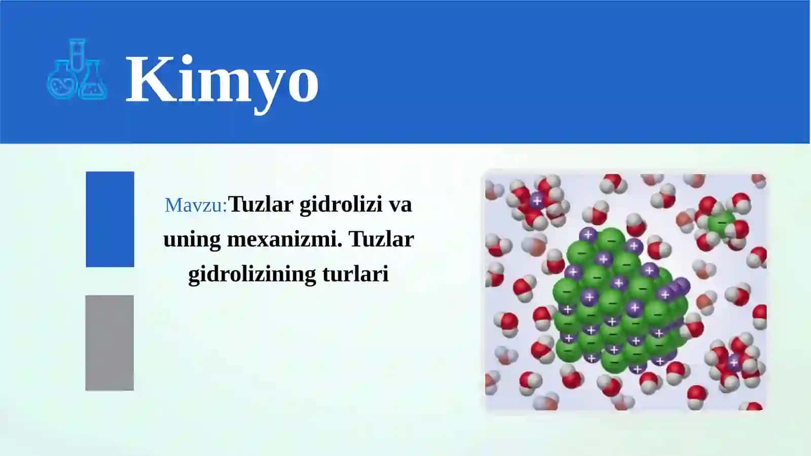 Tuzlar gidrolizi va uning mеxanizmi. Tuzlar gidrolizining turlari 2