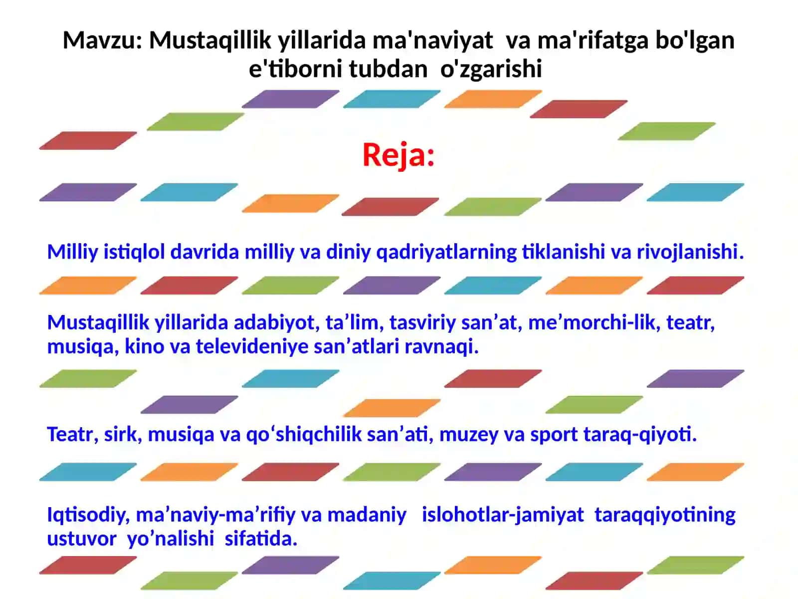 Muxammadjonov Abdumalikning Madaniyatshunoslik fanidan tayyorlagan MUSTAQIL ISHI 2