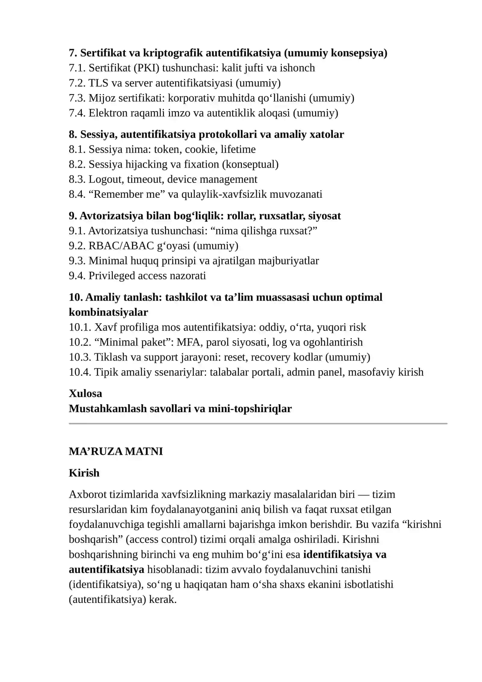 IDENTIFIKATSIYA VA AUTENTIFIKATSIYA VOSITALARI 2