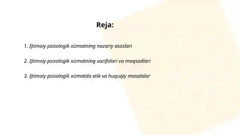 Ijtimoiy psixologik xizmat 2