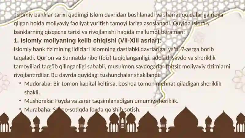ISLOMIY BANKLAR TARIXI 2