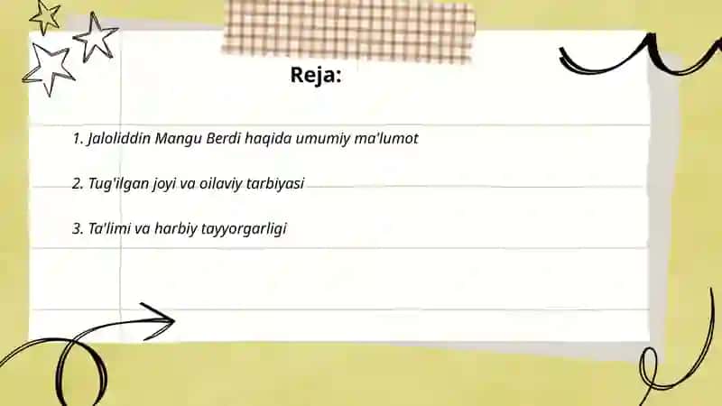 Jaloliddin Mangu Berdi haqida umumiy ma'lumot 2