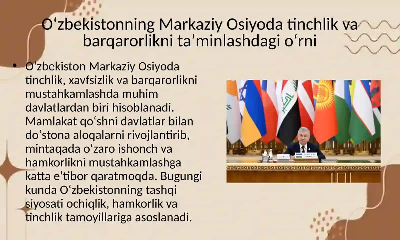 O‘zbekistonning Markaziy Osiyoda Tinchlik va Barqarorlikni Taʼminlashda Giʼrni 2