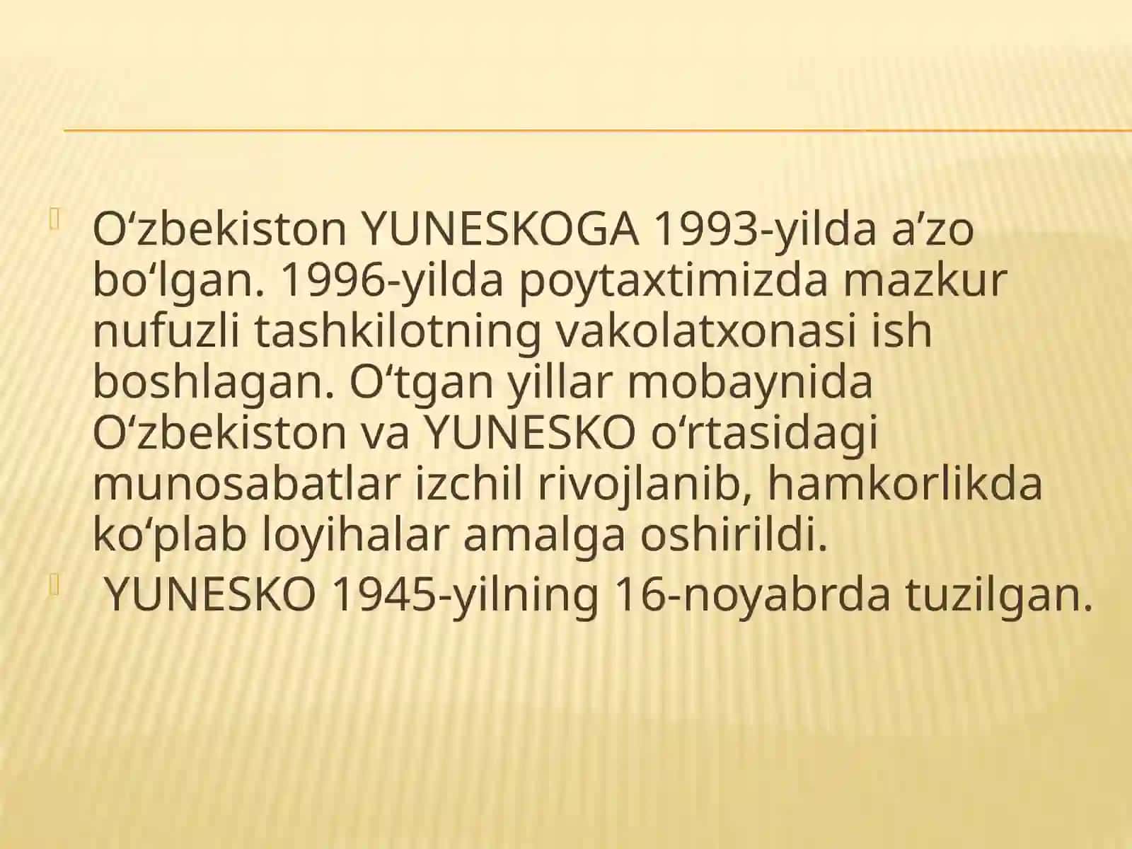 O‘ZBEKISTON VA YUNESKO 2