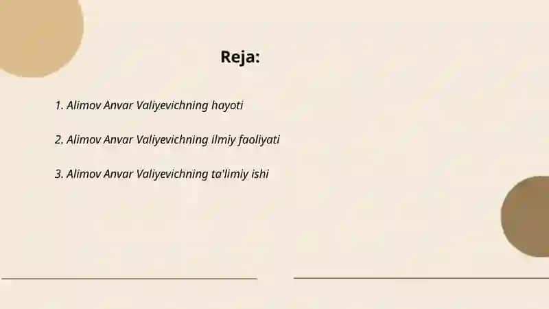 Anvar Valiyevich Alimovning hayoti 2