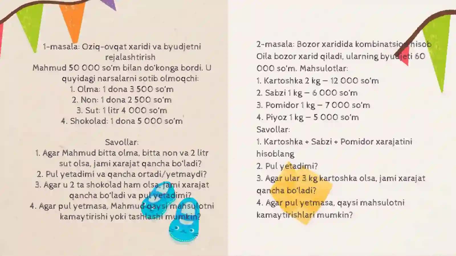 Boshlang‘ich Sinf matematika darslari da iqtisodiy savodxonlikni shakllantirish bosqochlari 2