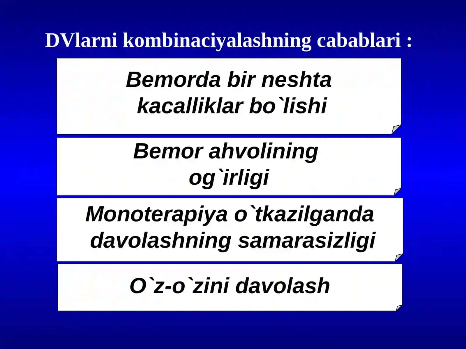 DORI VOSITALARINING O’ZARO TA’SIRI 2