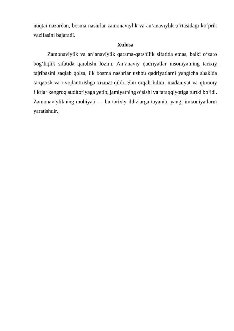 Zamonaviylik: An'anaviylik va ilk bosma nashrlar 2
