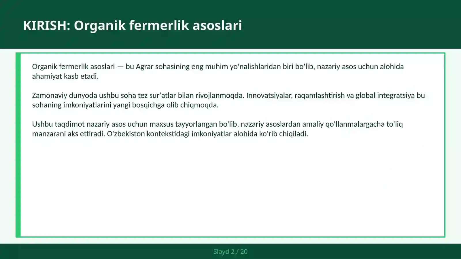 Organik Fermerlik Asoslari 2