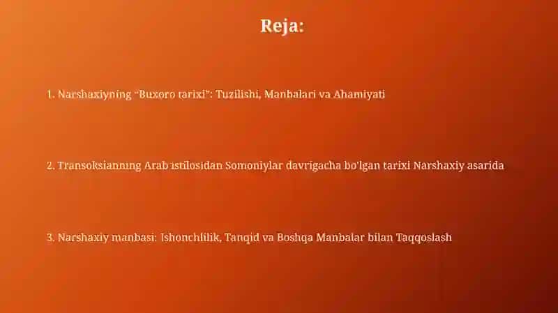 Narshaxiyning “Buxoro tarixi” asarida Movarounnahr tarixi 2