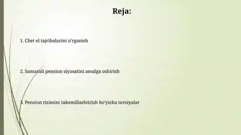 Pensiya tizimini rivojlantirishda xorij tajribasi 2