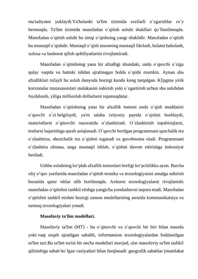 Intemetning rivojlanish tarixi.Internetdan masofaviy ta’limda foydalanish 2