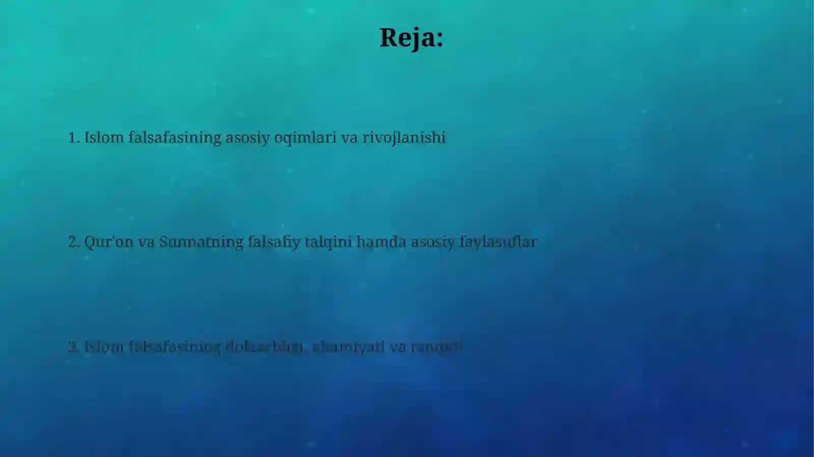 Islom falsafasi 2