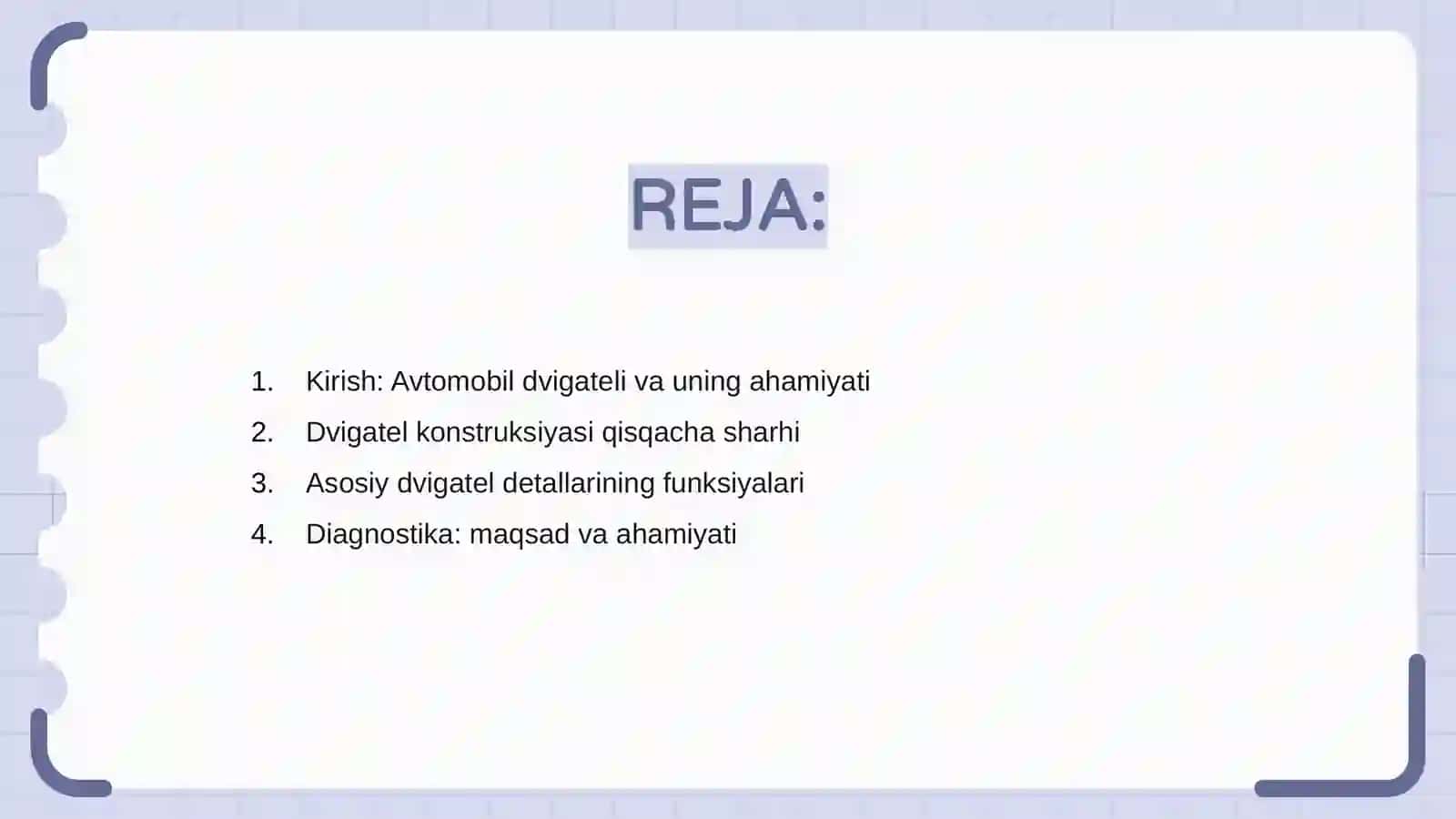 Avtomobil divigatel detallariga tashxis qo‘yish va jixozlarni qo‘llash bilan resurusni oshirish 2