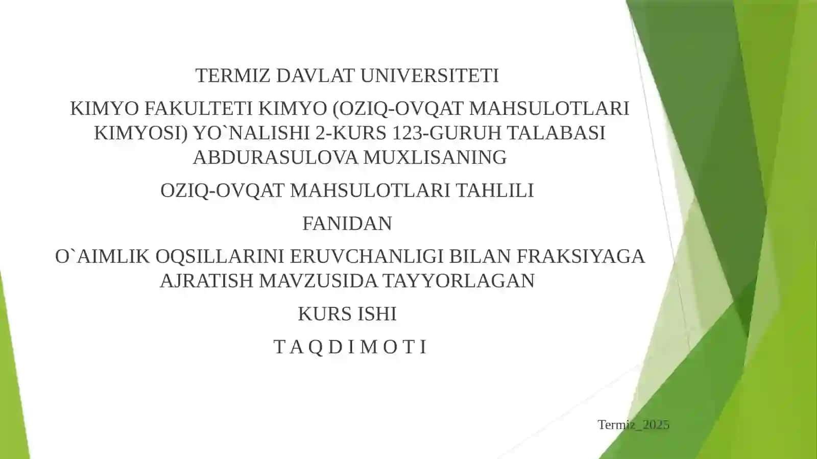 O`simlik oqsillarini eruvchanligi bilan fraksiyaga ajratish 2