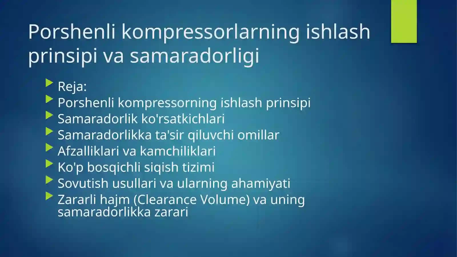 Porshenlikompressorlarning ishlash prinsi va samaradorligi 2