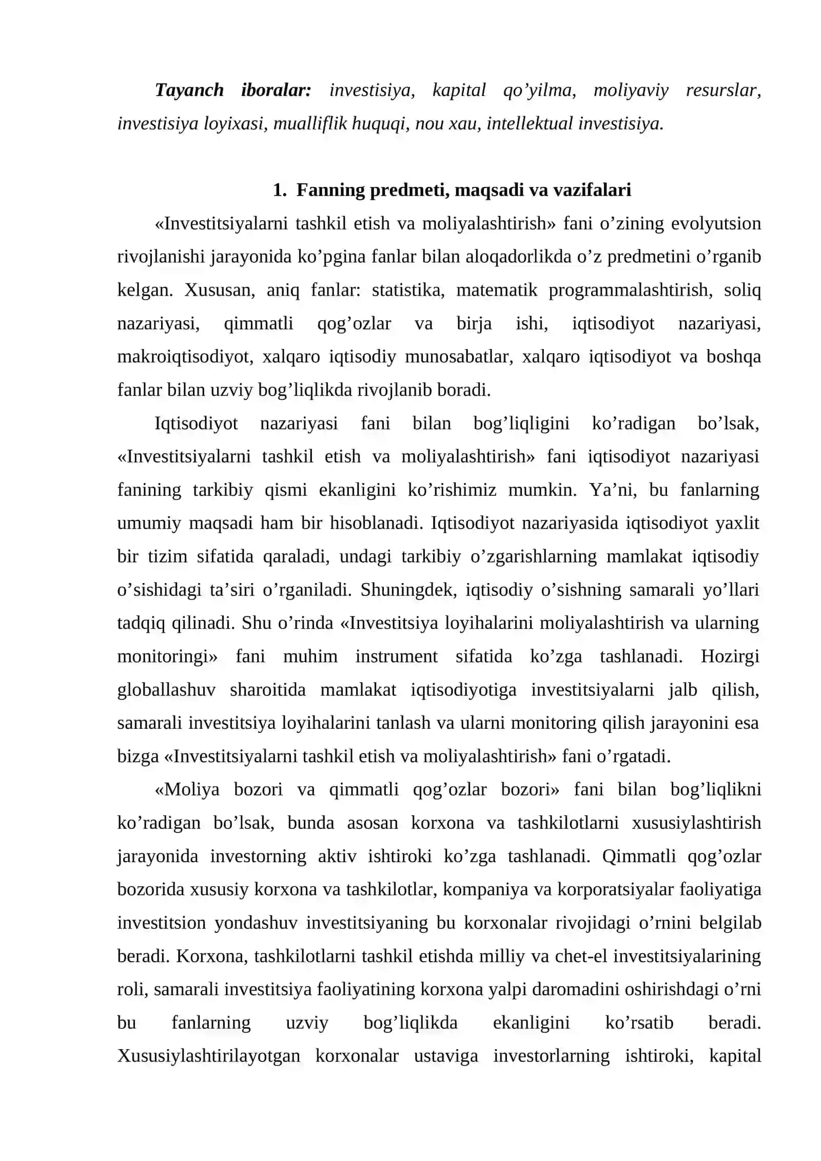 Invеstitsiyalarning iqtisоdiy mazmuni va mоhiyati 2