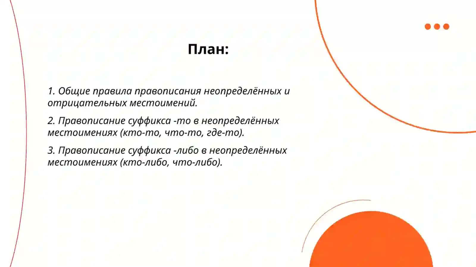 Правописание неопределённых и отрицательных местоимений 2
