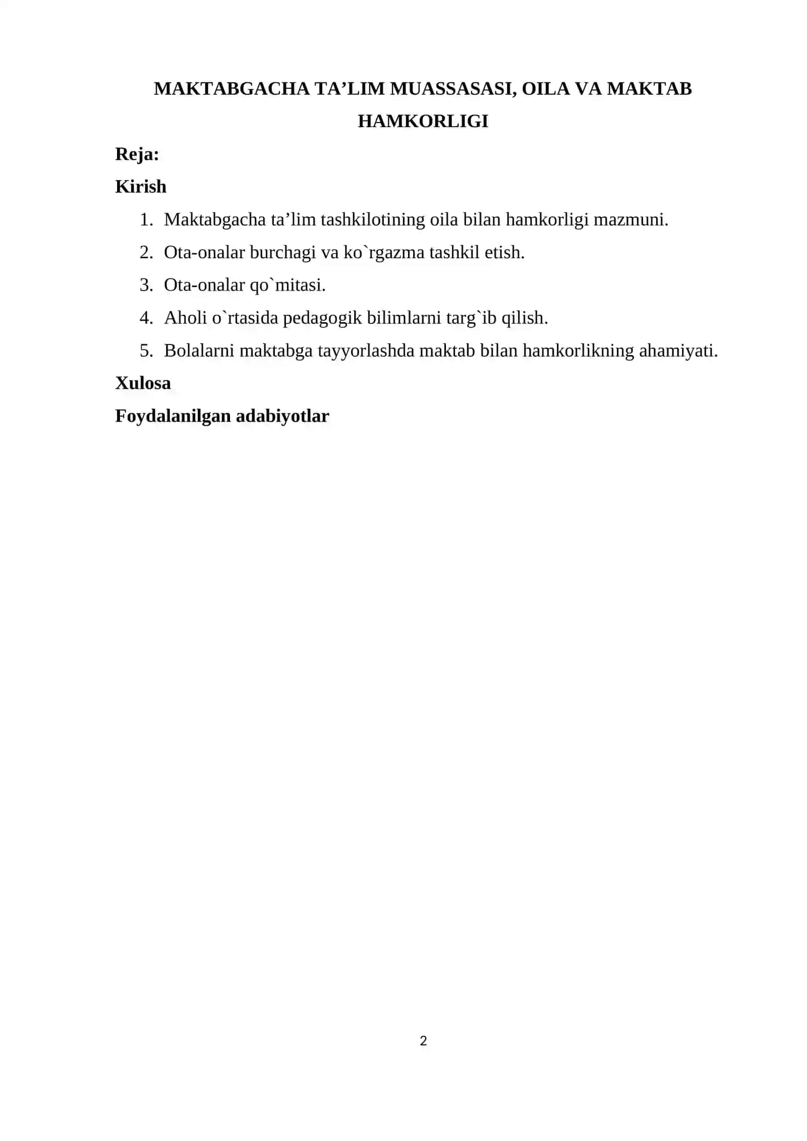MAKTABGACHA VA BOSHLANG'ICH TA'LIM 2