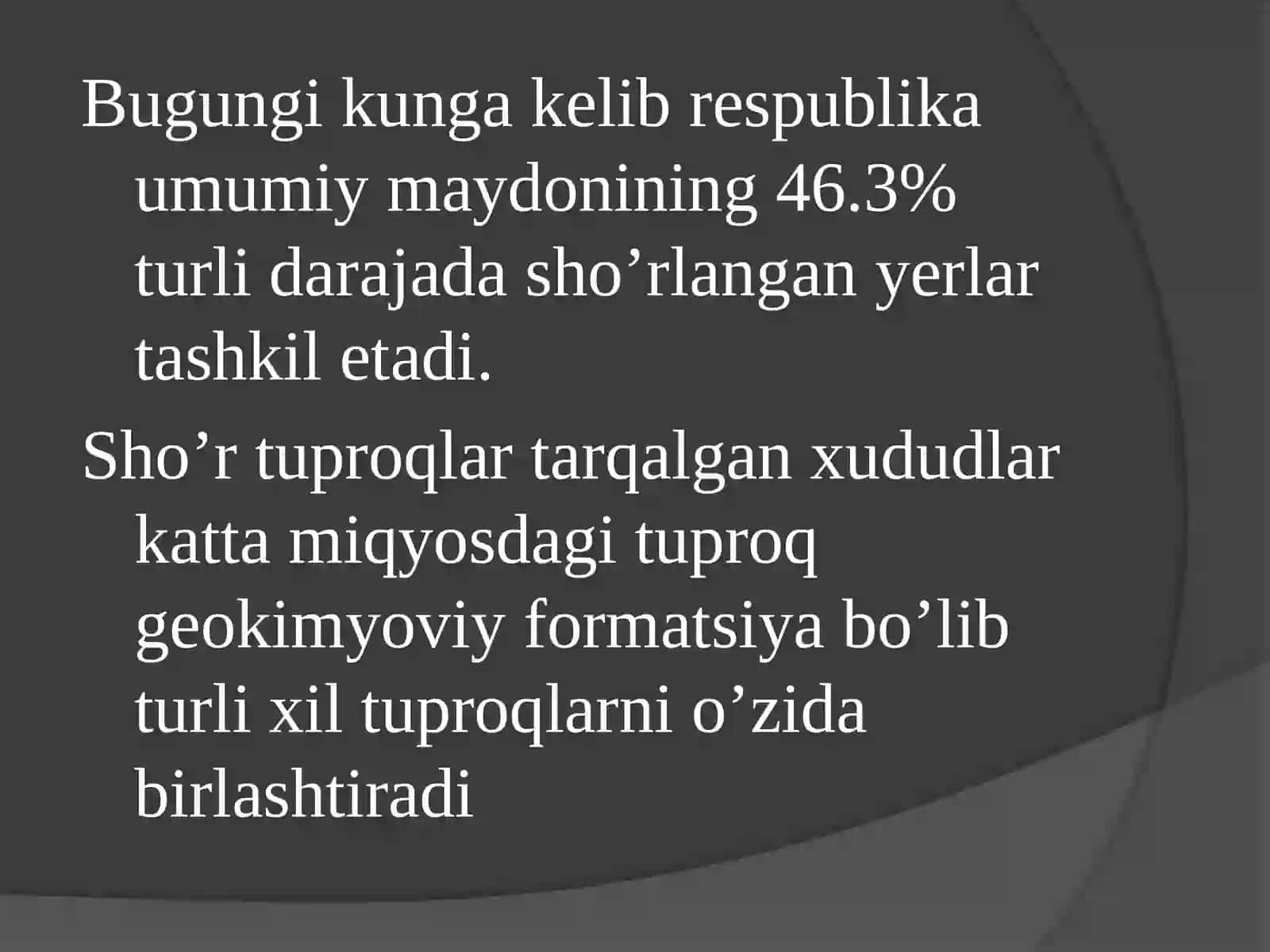 QISHLOQ XO’JALIK EKINLARINI TUZ TA’SIRIGA CHIDAMLILIGI 2
