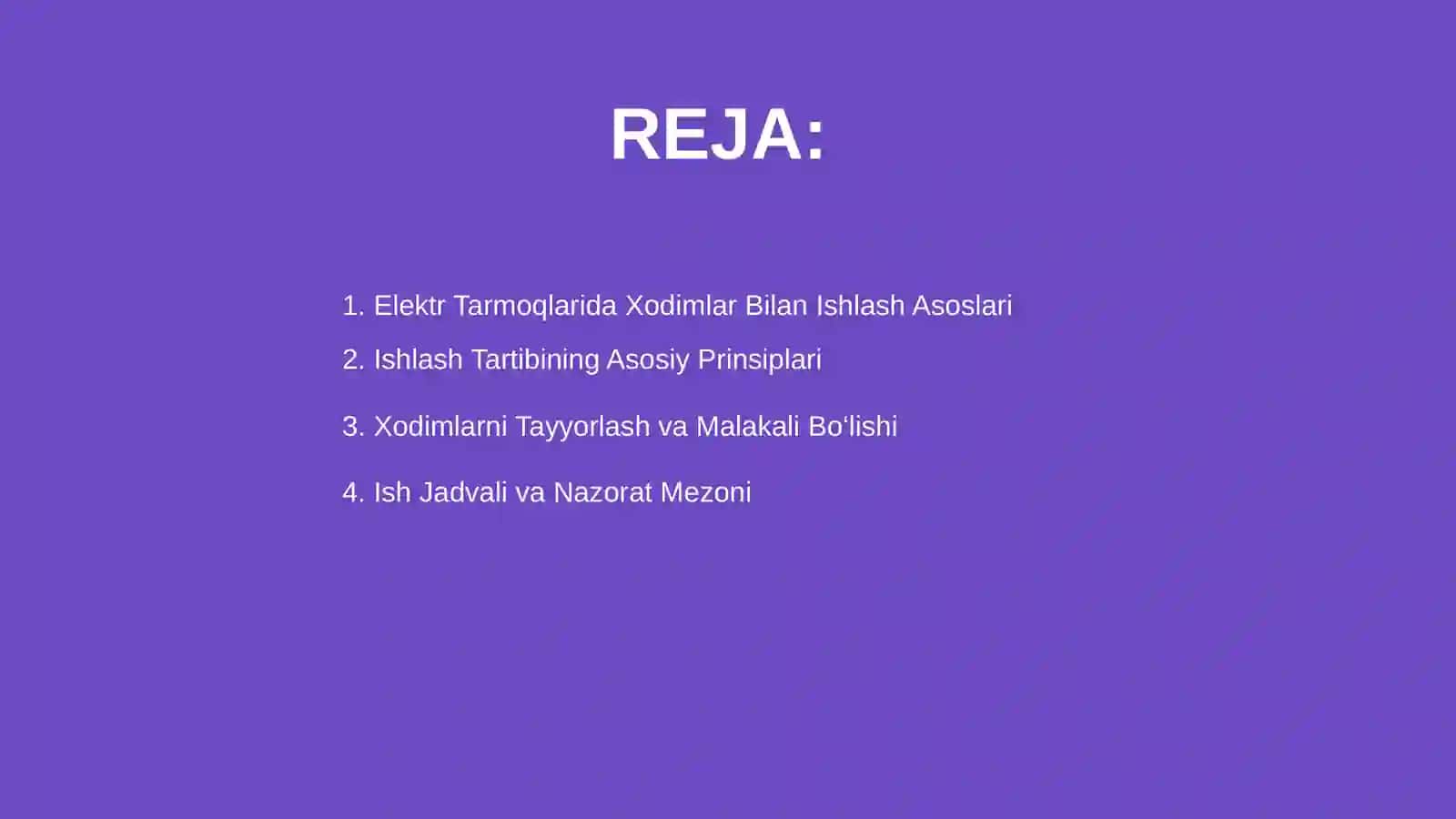 Elektr Tarmoqlarida xodimlar bilan ishlashni tashkil etish tartibi va usullari 2